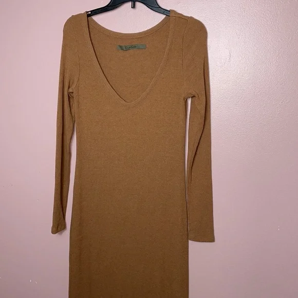 Enza Costa | Dresses | Enza Costa Sweater Knit V Neck Dress In Amber |  Poshmark